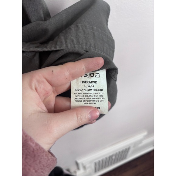 Wrangler Comfort Flex Mens Large Gray Short Sleeve Button Down Shirt - Picture 4 of 6